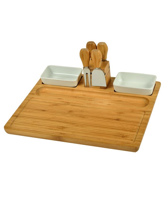Picnic At Ascot Sherborne Large Bamboo Cheese Board Set with 4 Tools