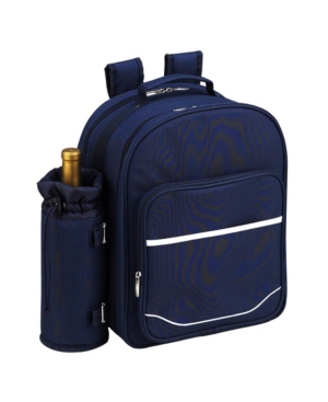 Picnic At Ascot Deluxe 2 Person Picnic Backpack Cooler With Insulated Wine Pouch In Green
