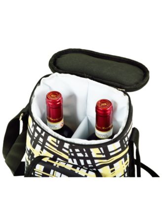 - 2 Bottle Wine Cooler Tote with Cheese Board, Knife, Corkscrew