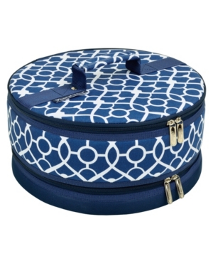 Picnic At Ascot Pie, Cake, Salad Carrier 12" Diameter In Blue