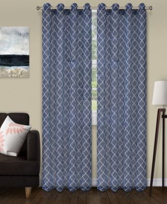 Lightweight Trellis Sheer Curtain Panels, (2), 52" x 108"