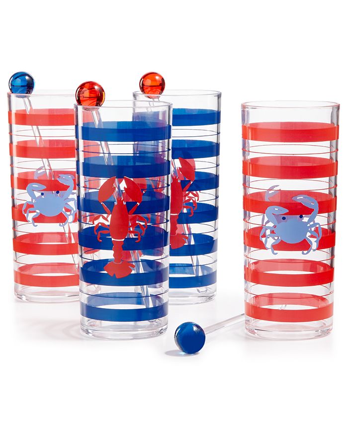 Martha Stewart Collection Grilling Tom Collins Glasses, Set of 4