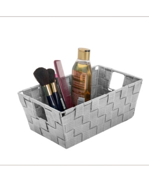 Simplify Small Woven Storage Shelf Bin in Gray