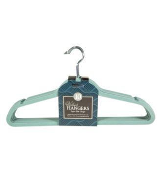 Simplify 10 Super Slim Velvet Huggable Hangers Dusty Blue