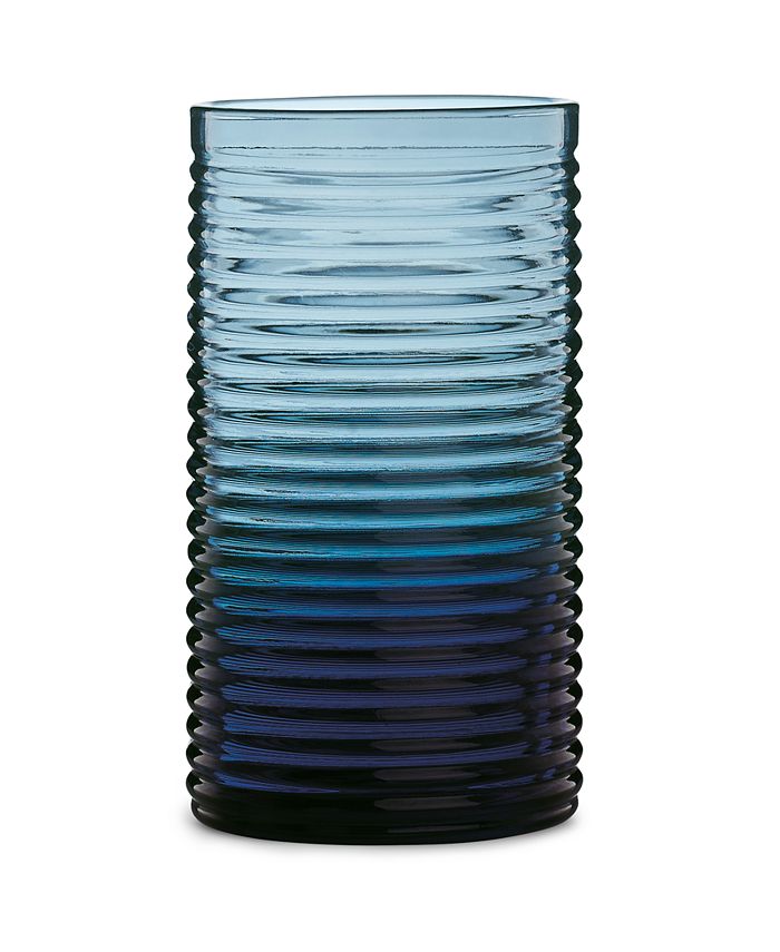 The Cellar CLOSEOUT! Blue Ribbed Highball Glass, Set of 4, Created for