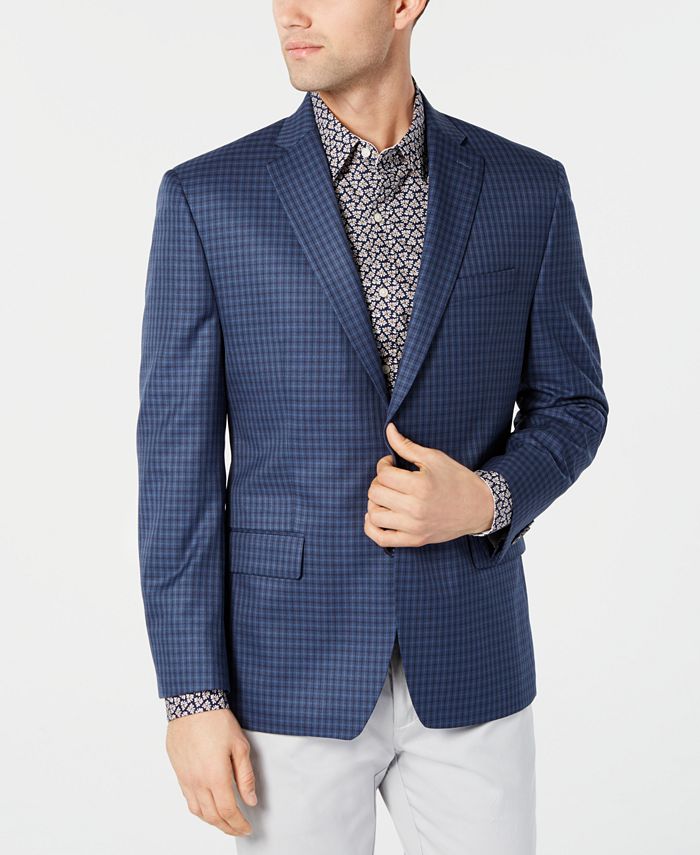 Michael Kors Men's Classic-Fit Blue/Navy Check Sport Coat & Reviews -  Blazers & Sport Coats - Men - Macy's