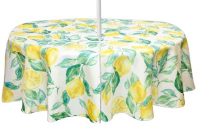 Bardwil - Lemons 70" Round Indoor/Outdoor Umbrella Tablecloth
