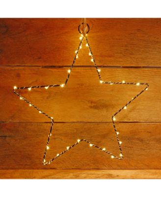 Lumabase Set of 2 Star Motif with Mini LED String Lights