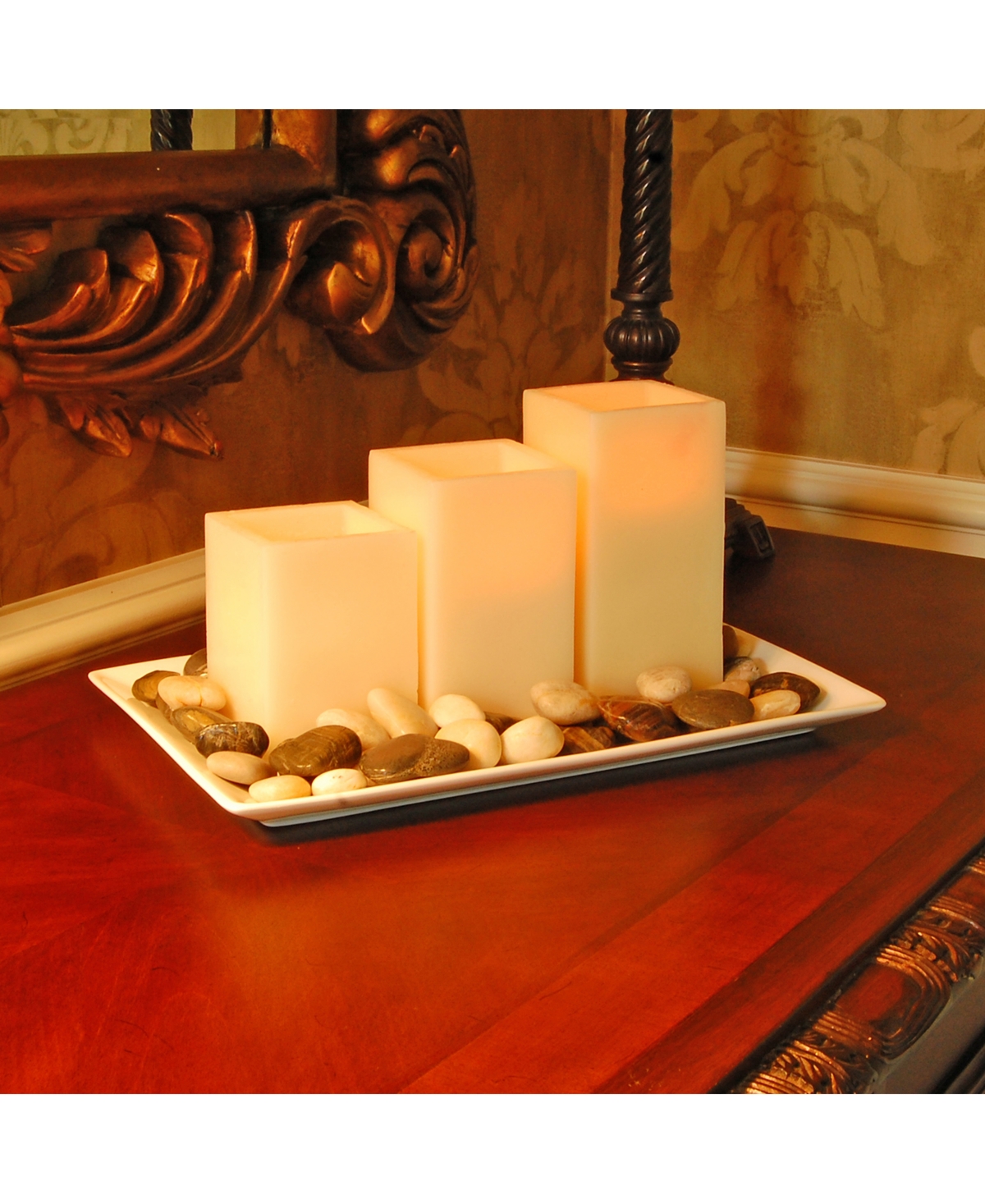 Lumabase Set of 3 Flickering Led Candles with Remote Control