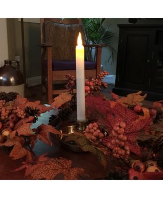 Lumabase Set of 4 Flickering Amber Taper Candles