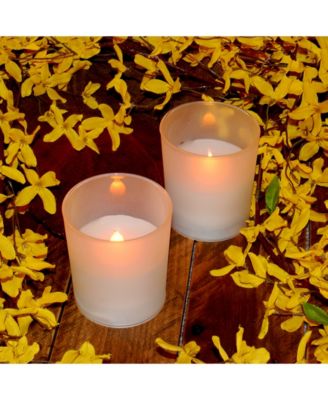 Lumabase Set of 2 Frosted Glass Flickering LED Candles