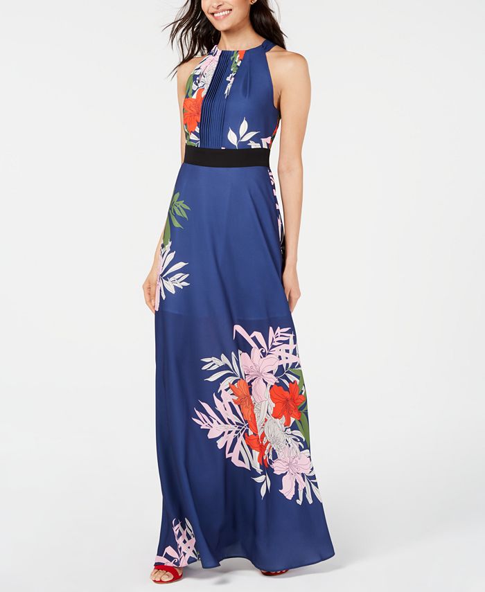 foxiedox Floral-Print Halter Maxi Dress - Macy's
