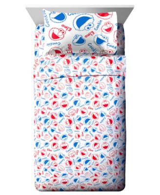 Sesame Street Elmo Cookie Squares Twin Bed in  a bag