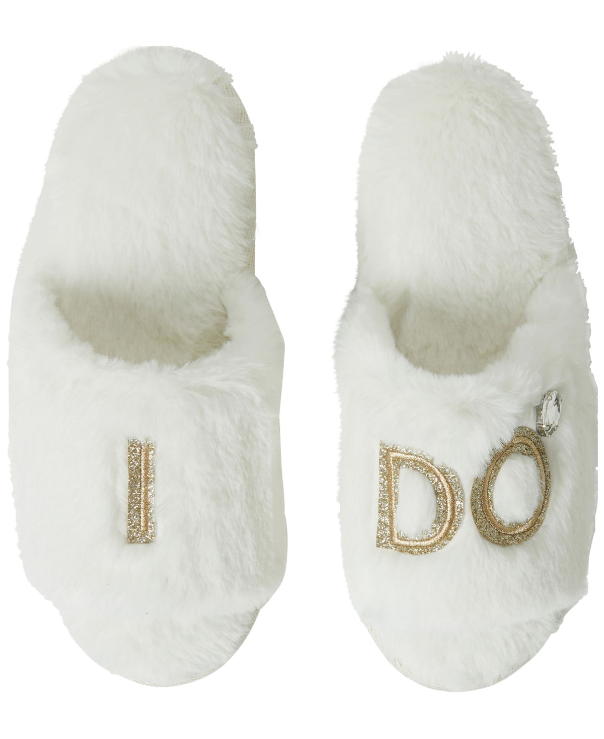 Женские Dearfoams Women's Lane Bridal I Do Fuzzy Slide Slipper — фото 1
