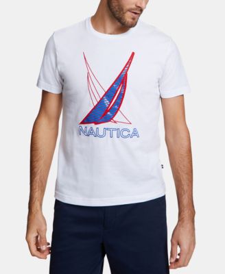 Nautica - Men's Blue Sail Racer Embroidered Logo Graphic T-Shirt