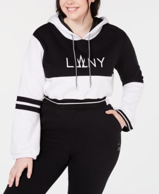 Lala Anthony - Trendy Plus Size Cropped Hoodie Sweatshirt