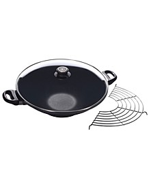 HD Induction Wok with Lid and Rack - 14" , 6.3 QT