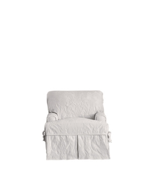 Sure Fit Matelasse Damask 1 Piece Chair Slipcover In White