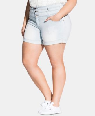 chic jean shorts plus size