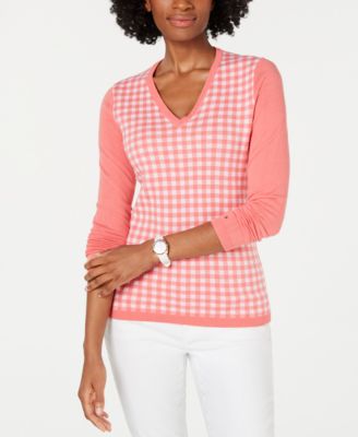 Tommy Hilfiger - Cotton Gingham-Front Sweater