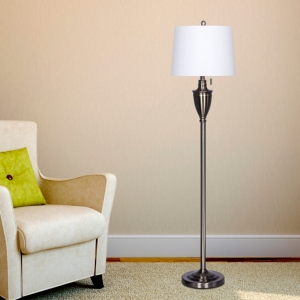 FANGIO LIGHTING 'S 1589BS 61" CLASSIC URN BRUSHED STEEL METAL FLOOR LAMP