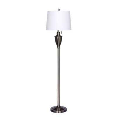 1589BS 61" Classic Urn Brushed Steel Metal Floor Lamp