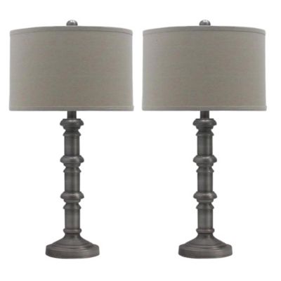 1596AS Pair of 31" Antique Metal Table Lamps