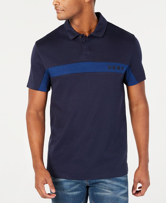 DKNY Men's Stripe Logo Polo Shirt Macy's