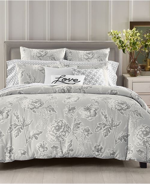 Charter Club Engraved Flower 300-Thread Count Bedding Collection ...