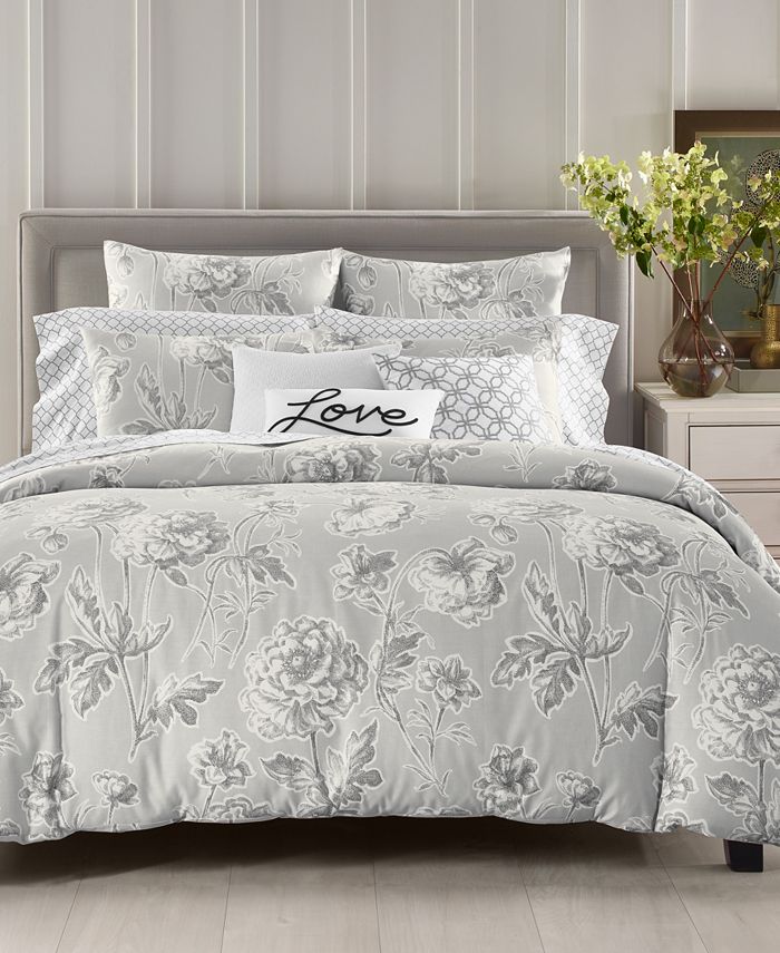 Engraved Flower Cotton 300 Thread Count, Charter Club Damask Duvet Cover Queen