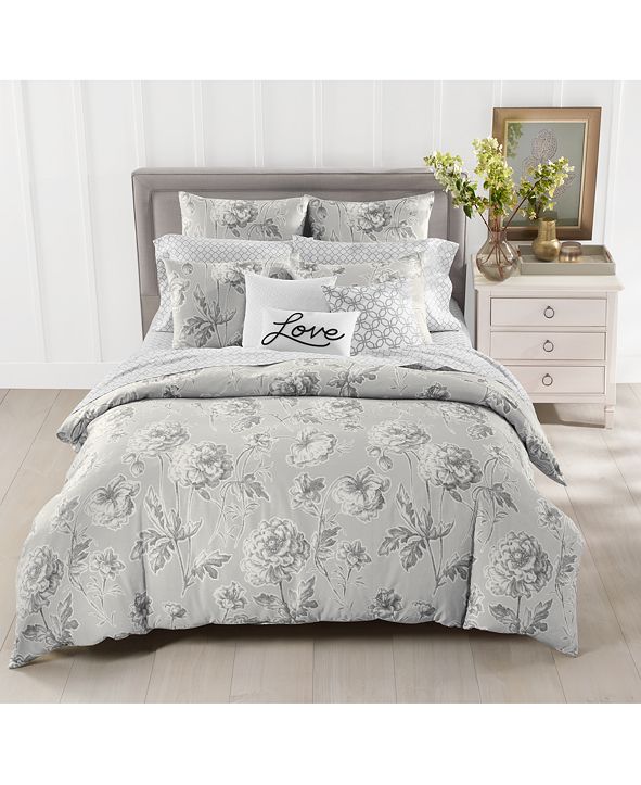 Charter Club CLOSEOUT! Engraved Flower Cotton 300-Thread Count 2-Pc ...