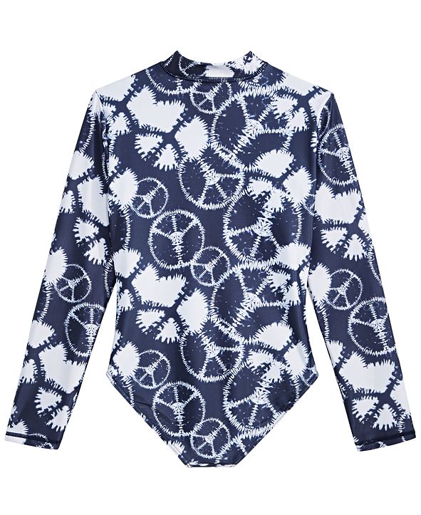 DKNY Big Girls 1-Pc. Long-Sleeve Rash Guard Swimsuit & Reviews - Swimwear - Kids - Macy's