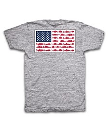Men's Americana Saltwater Fish Flag Short Sleeve T-shirt