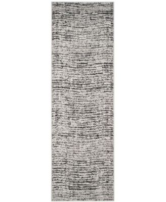 Adirondack Black and Silver 2'6" x 8' Runner Area Rug