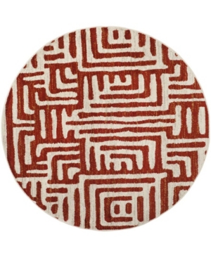 Safavieh Amsterdam Ivory and Terracotta 6'7in x 6'7in Round Area Rug