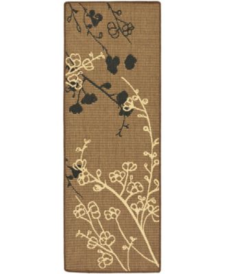 Courtyard Brown Natural and Black Area Rug Collection