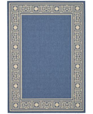 Courtyard CY5143 Blue and Beige 5'3" x 7'7" Sisal Weave Outdoor Area Rug