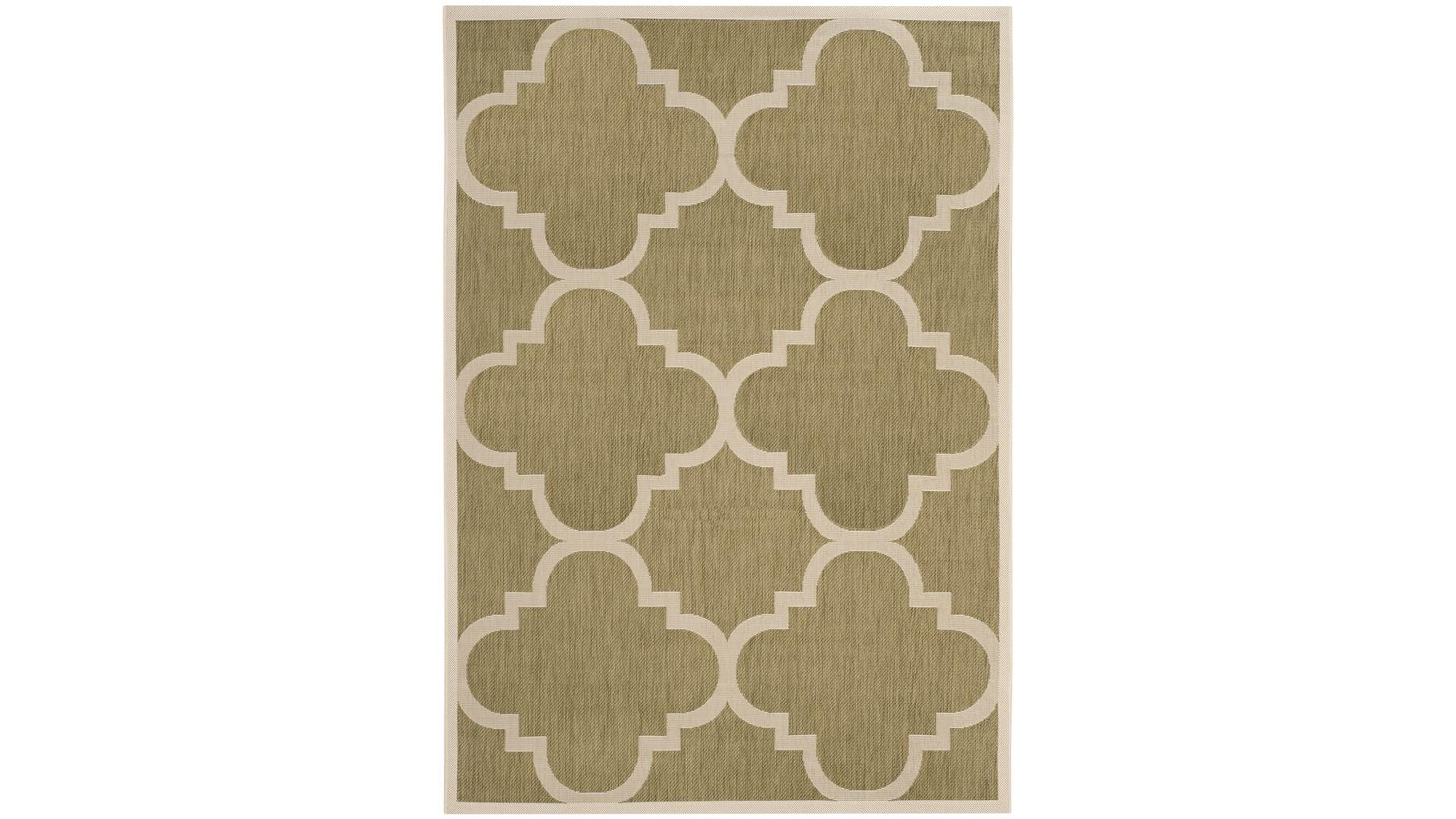 Safavieh Courtyard CY6243 Green and Beige 5'3" x 7'7" Sisal Weave Outdoor Area Rug