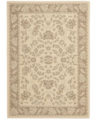 Courtyard CY6555 Creme and Brown 5'3" x 7'7" Outdoor Area Rug