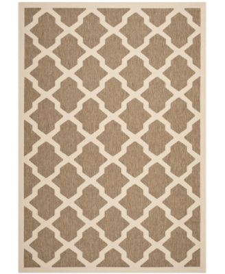 Courtyard CY6903 Brown and Bone 5'3" x 7'7" Outdoor Area Rug