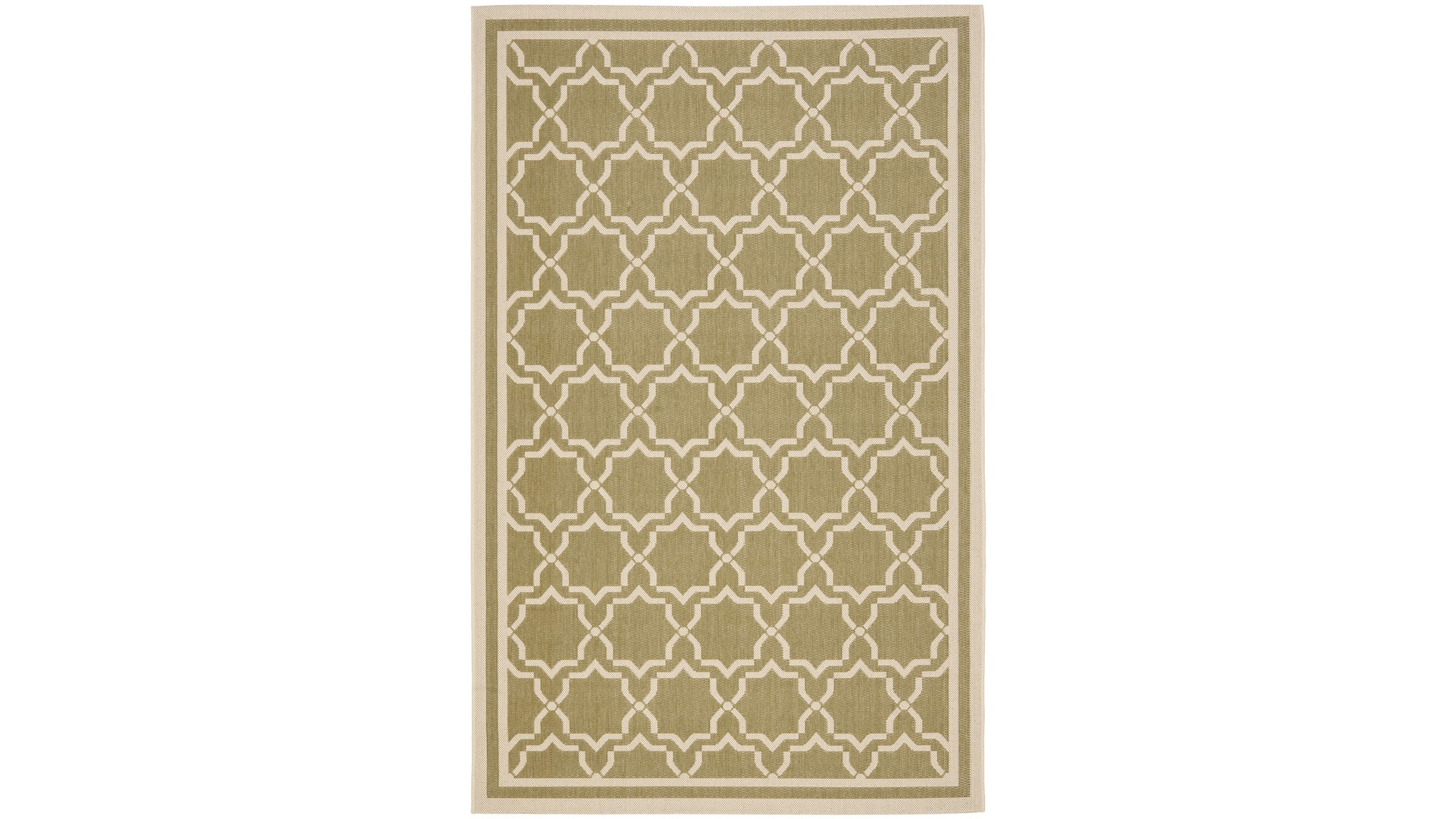 Safavieh Courtyard CY6916 Green and Beige 5'3" x 7'7" Outdoor Area Rug