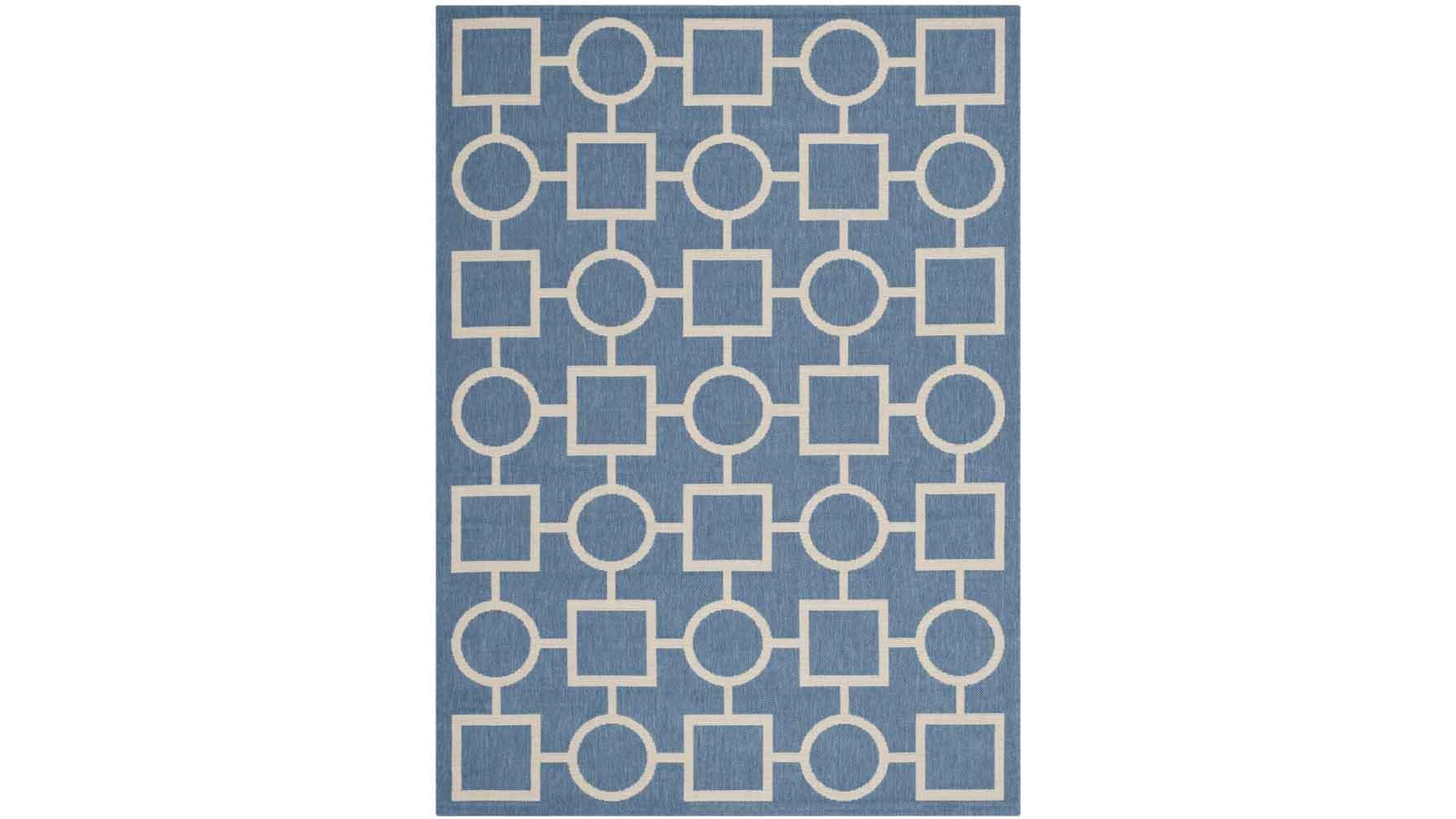 Safavieh Courtyard CY6925 Blue and Beige 5'3" x 7'7" Sisal Weave Outdoor Area Rug