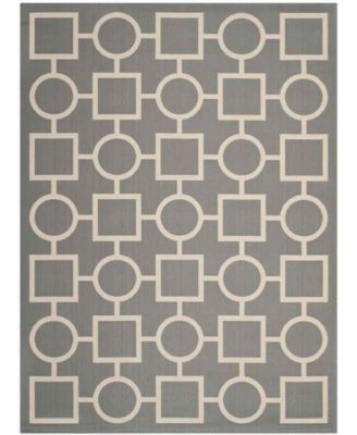 Courtyard CY6925 Anthracite and Beige 8' x 11' Sisal Weave Outdoor Area Rug