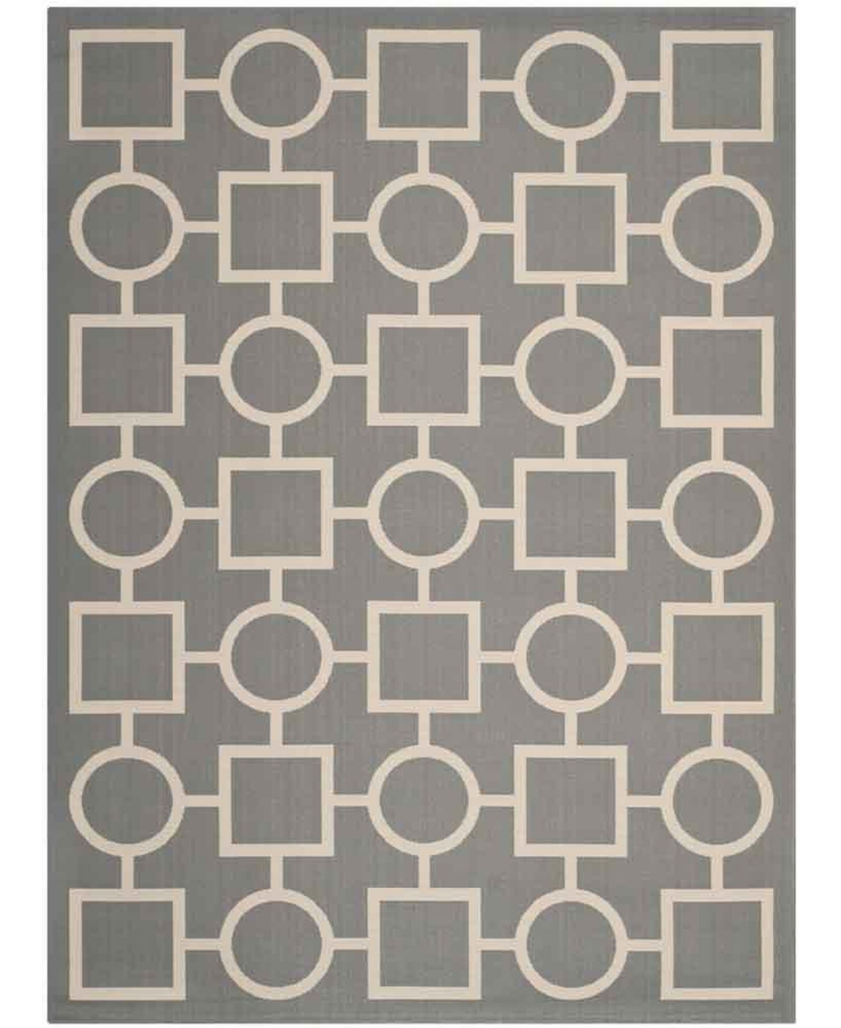 Safavieh Courtyard Anthracite and Beige 8' x 11' Sisal Weave Outdoor Area Rug - Black