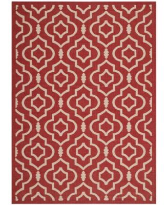 Courtyard CY6926 Red and Bone 5'3" x 7'7" Sisal Weave Outdoor Area Rug