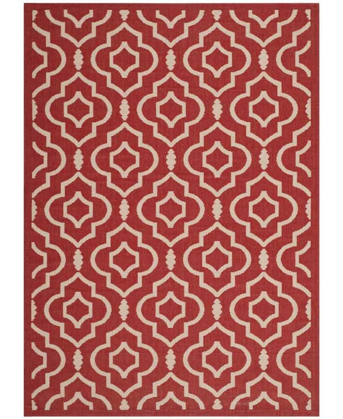 Safavieh Courtyard CY6926 Red and Bone 5'3" x 7'7" Sisal Weave Outdoor Area Rug