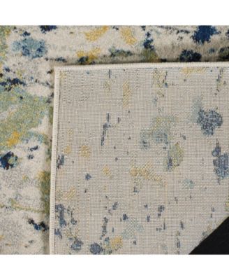 Evoke EVK284 Ivory and Yellow 5'1" x 7'6" Area Rug