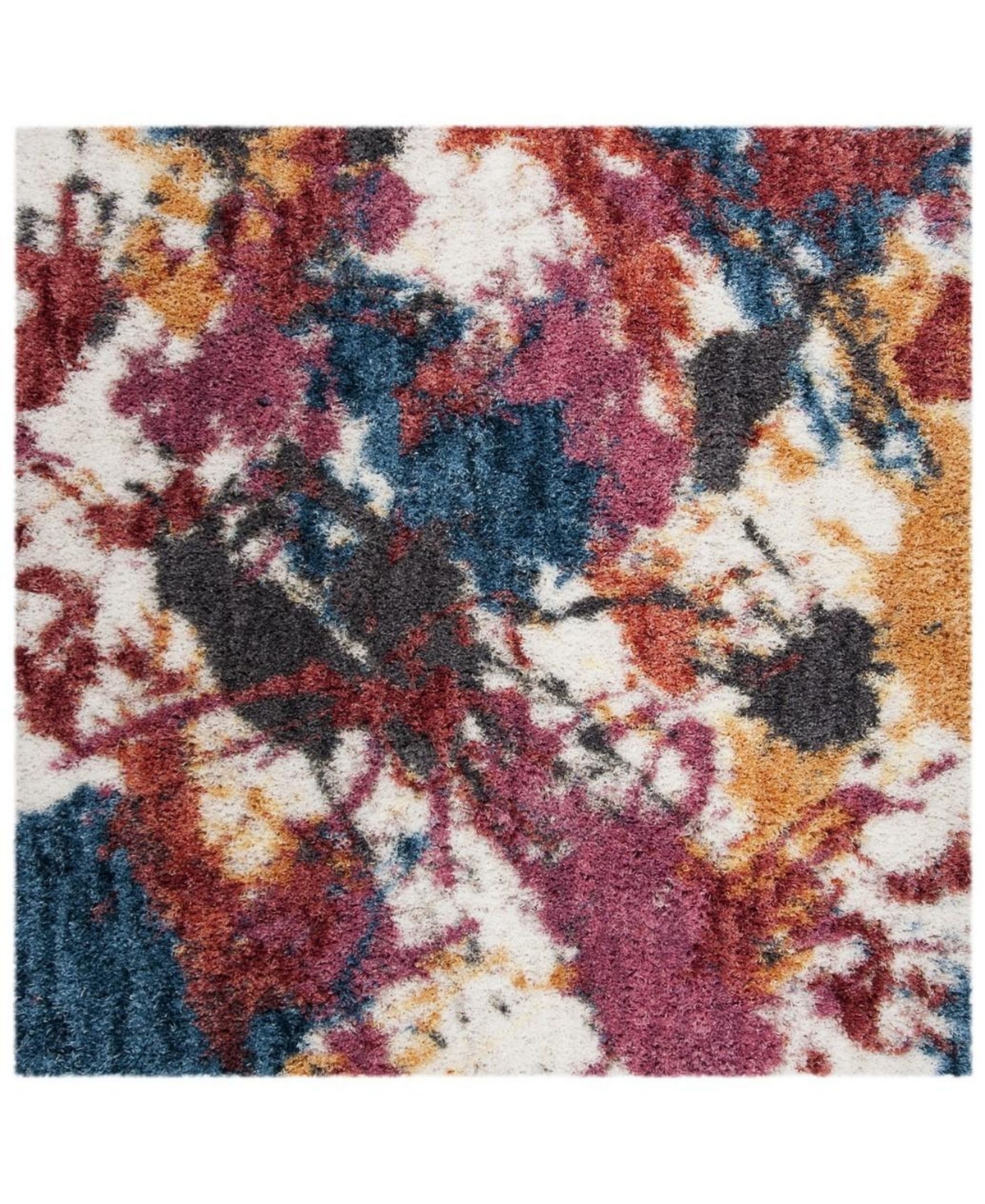 Safavieh Gypsy Ivory and Blue 6'7in x 6'7in Square Area Rug - Ivory