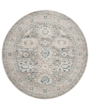 Safavieh Archive Arc670 Gray And Blue 5' X 5' Round Area Rug
