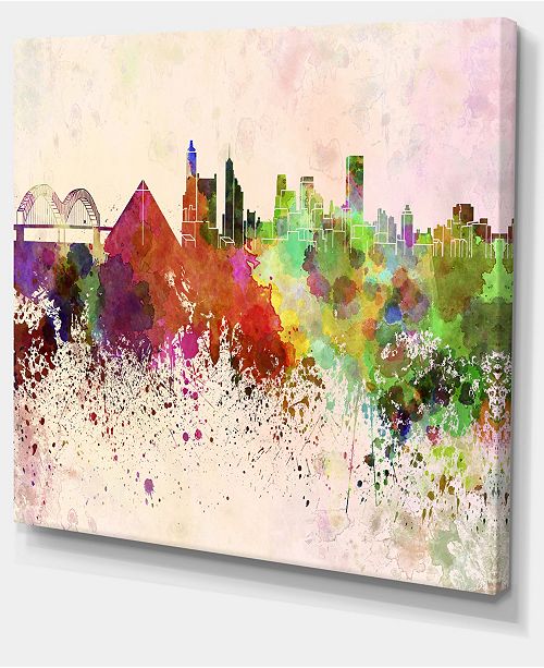 Design Art Designart Memphis Skyline Cityscape Canvas Artwork